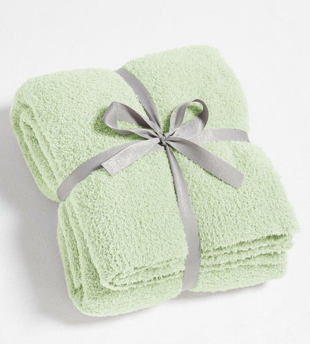 CYMULA Knit Throw Blanket Mint Green Lightweight Plush 50x60 inches