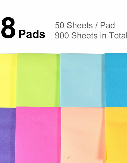 Load image into Gallery viewer, Yamlnke Sticky Notes 3x3in Self-Stick Pads 8 Bright Colors 18 Pads

