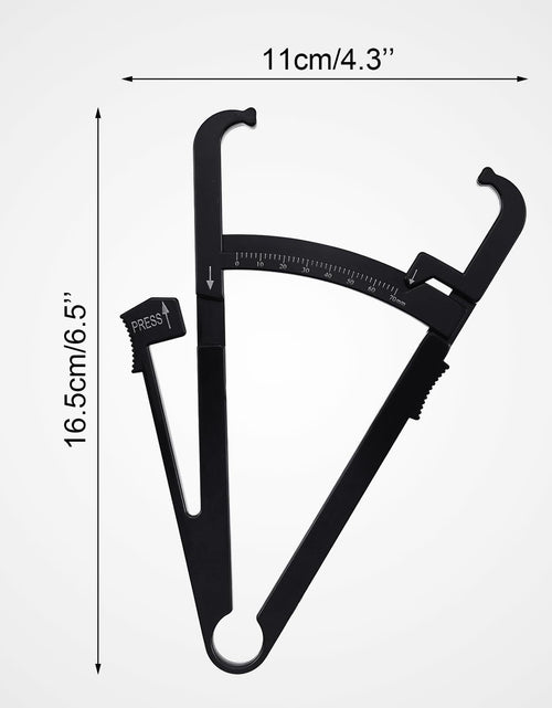 Load image into Gallery viewer, Quacc Body Fat Caliper with Slide Ruler &amp; Body Fat Charts Black
