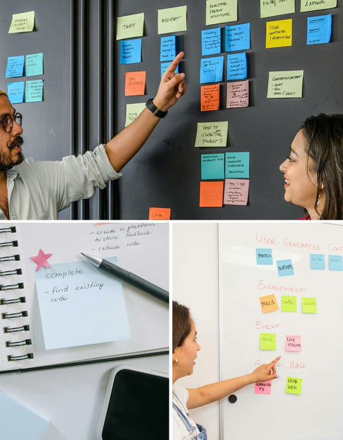 Load image into Gallery viewer, Yamlnke Sticky Notes 3x3in Self-Stick Pads 8 Bright Colors 18 Pads
