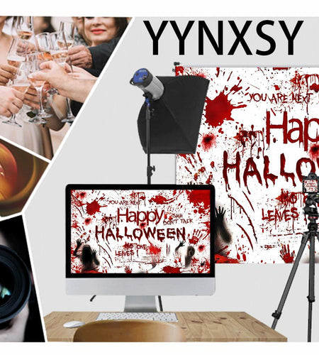 YYNXSY Halloween Photography Backdrop Red 10x8ft Spooky Ghost YY-3040