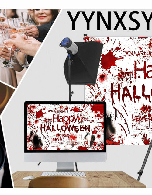 Load image into Gallery viewer, YYNXSY Halloween Photography Backdrop Red 10x8ft Spooky Ghost YY-3040
