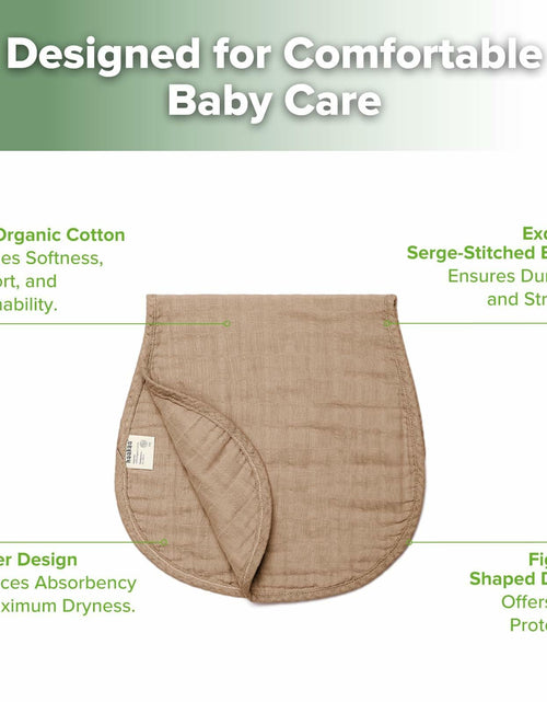 Load image into Gallery viewer, haakaa Muslin Burp Cloths 100% Organic Cotton Large 22.8x11.4 Wheat Mist Blue
