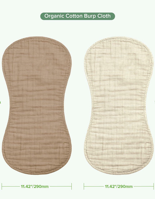 Load image into Gallery viewer, haakaa Muslin Burp Cloths 100% Organic Cotton Large 22.8x11.4 Wheat Mist Blue

