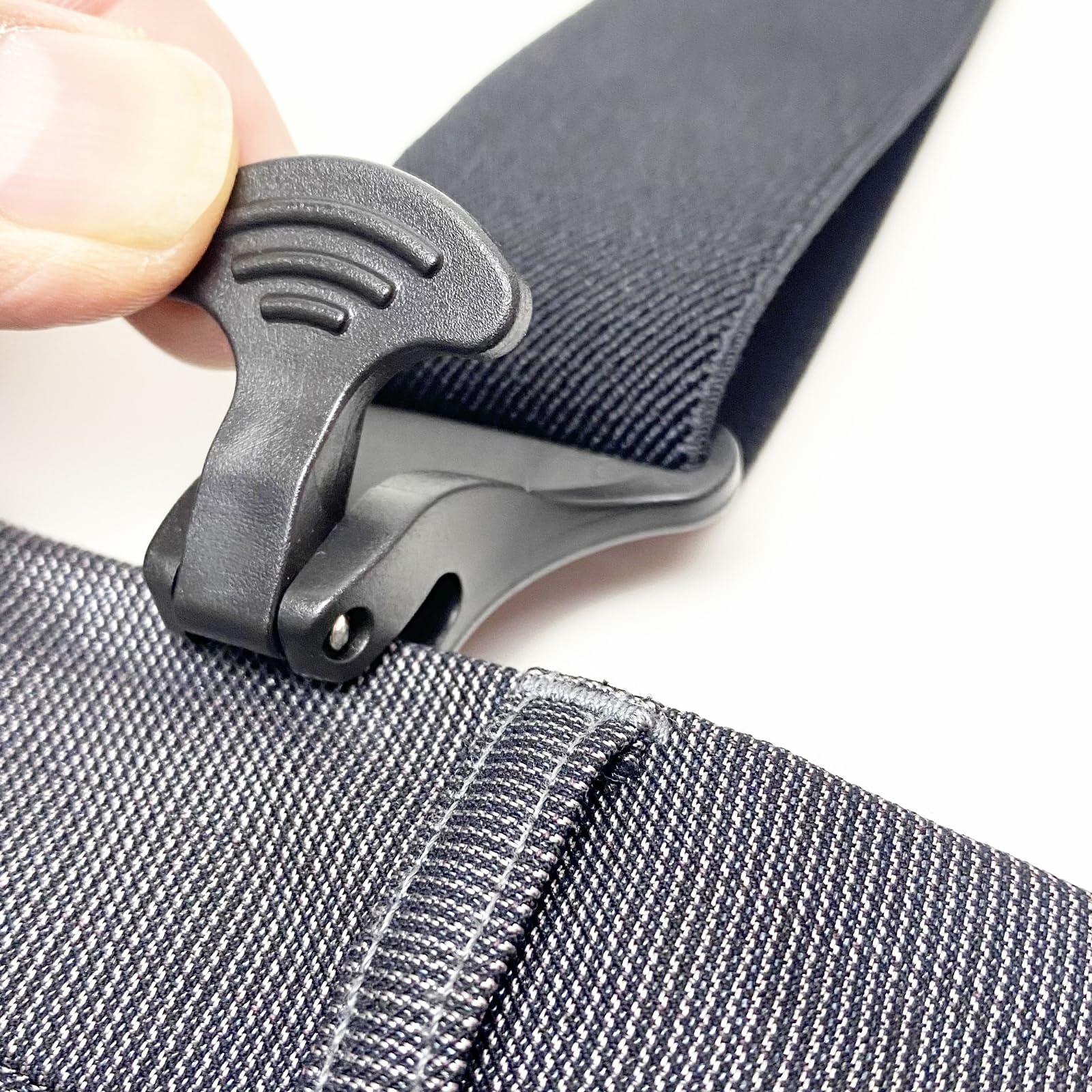 PDRMZRT Y Back Invisible Suspenders Men Big Tall Clips Black Size One Size