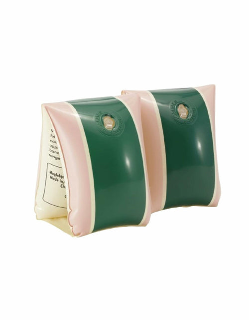 Load image into Gallery viewer, Petites Pommes Toddler Arm Floaties Striped Pink Green Ages 2-6
