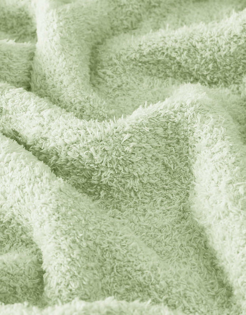 Load image into Gallery viewer, CYMULA Knit Throw Blanket Mint Green Lightweight Plush 50x60 inches
