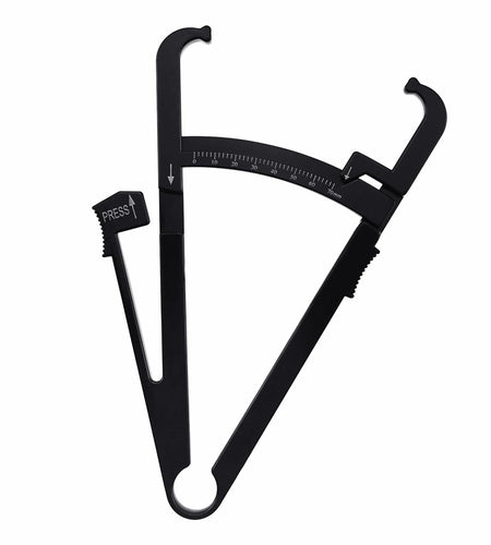 Quacc Body Fat Caliper with Slide Ruler & Body Fat Charts Black