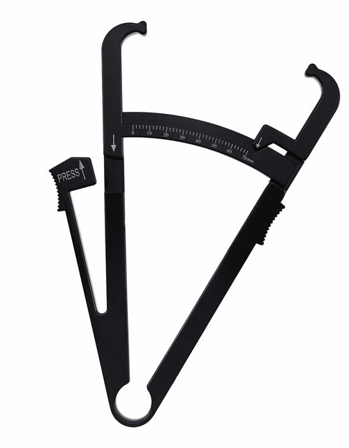 Load image into Gallery viewer, Quacc Body Fat Caliper with Slide Ruler &amp; Body Fat Charts Black
