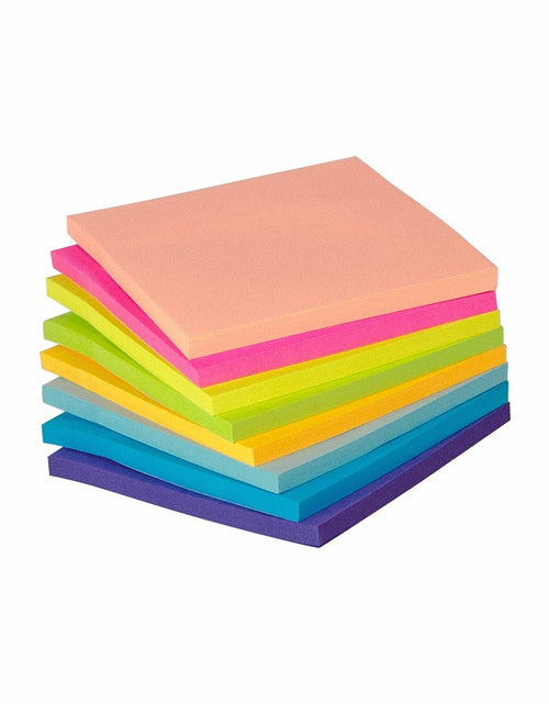Load image into Gallery viewer, Yamlnke Sticky Notes 3x3in Self-Stick Pads 8 Bright Colors 18 Pads
