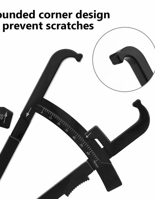 Load image into Gallery viewer, Quacc Body Fat Caliper with Slide Ruler &amp; Body Fat Charts Black
