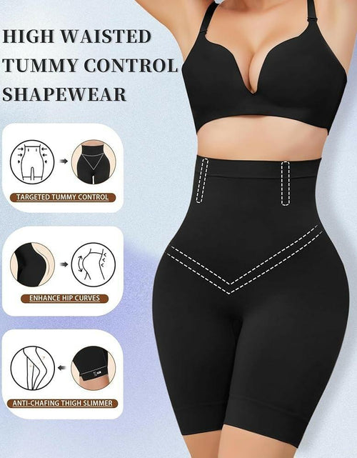 Load image into Gallery viewer, Yeblues High Waisted Tummy Control Shapewear Shorts Women Black Size L
