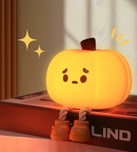 Wastou Pumpkin Silicone Night Light 3-Level Dimmable Rechargeable Orange