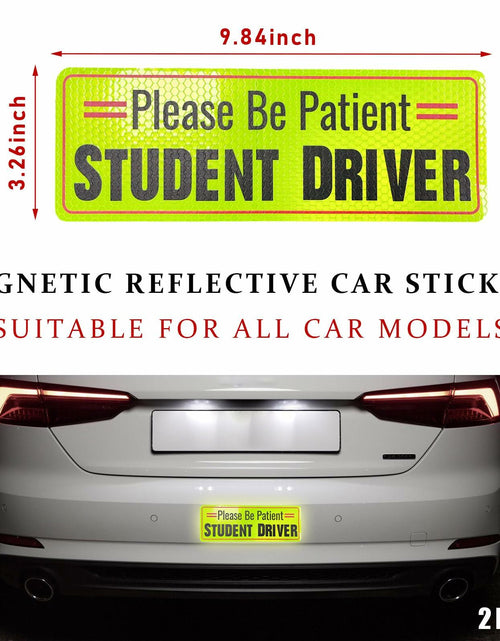 Load image into Gallery viewer, Yourkar 2PCS Magnetic Student Driver Reflective Car Safety Warning Stickers
