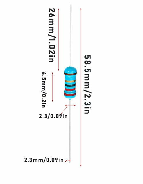 Load image into Gallery viewer, Jiefafa 5.1Ω 1/4W 1% Metal Film Resistor 0.01MF 300pcs Lead Material
