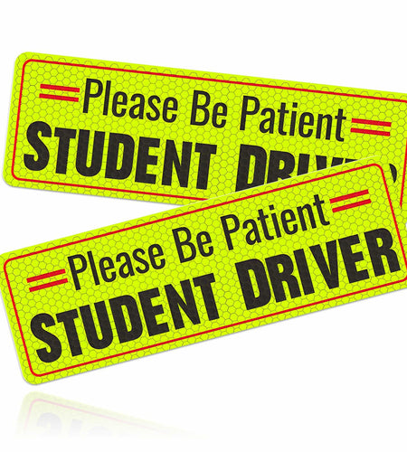 Yourkar 2PCS Magnetic Student Driver Reflective Car Safety Warning Stickers