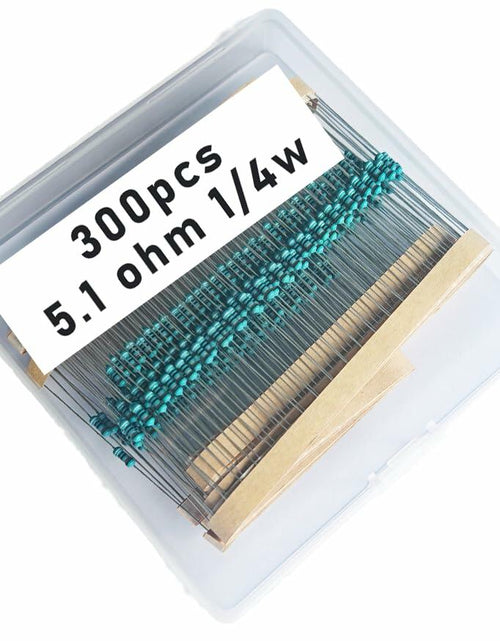 Load image into Gallery viewer, Jiefafa 5.1Ω 1/4W 1% Metal Film Resistor 0.01MF 300pcs Lead Material

