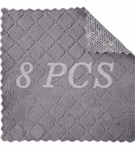 Metyond 12 PCS Non Scratch Wire Dishcloth Kitchen Cleaning Rags Gray