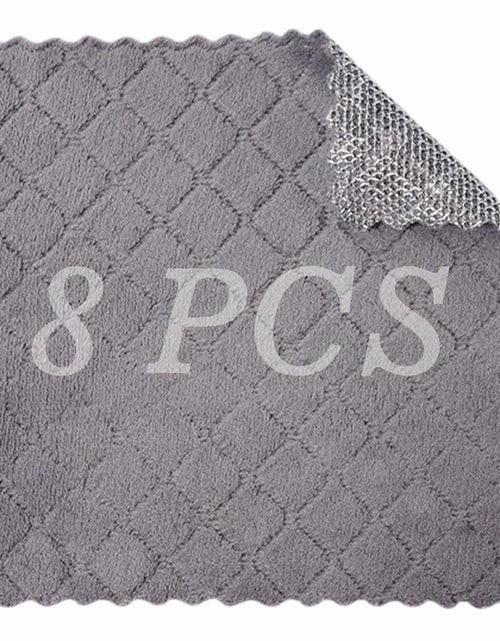 Load image into Gallery viewer, Metyond 12 PCS Non Scratch Wire Dishcloth Kitchen Cleaning Rags Gray
