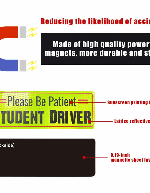 Load image into Gallery viewer, Yourkar 2PCS Magnetic Student Driver Reflective Car Safety Warning Stickers
