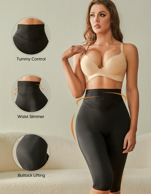 Load image into Gallery viewer, Yeblues High Waisted Tummy Control Shapewear Shorts Women Black Size L
