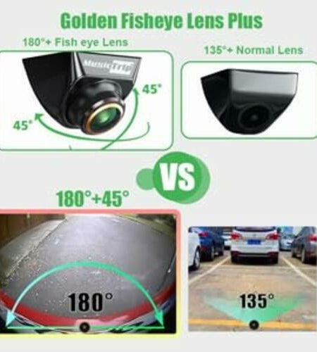 musictrip Universal AHD 1080P Car Backup Camera 180° Fisheye Night Vision