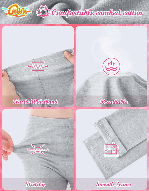 Load image into Gallery viewer, CETKIT Toddler Girl Leggings Cotton Stretchy Workout Pants Light Grey Size 4T
