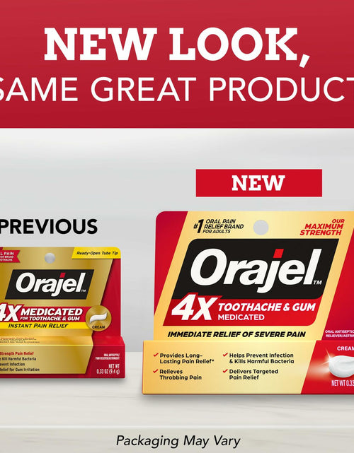 Load image into Gallery viewer, Orajel 4X Severe Toothache &amp; Gum Pain Cream Tube 0.33oz
