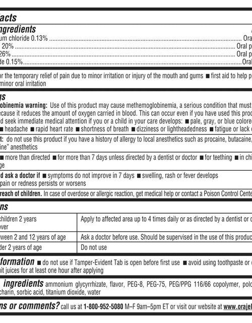 Load image into Gallery viewer, Orajel 4X Severe Toothache &amp; Gum Pain Cream Tube 0.33oz
