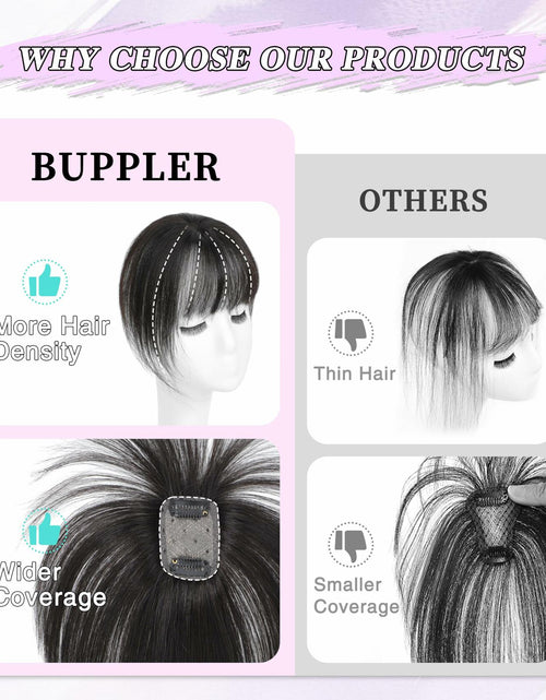 Load image into Gallery viewer, BUPPLER 360° 3D Hair Topper with Bangs for Thinning Hair 4x6 Brown Black-1B
