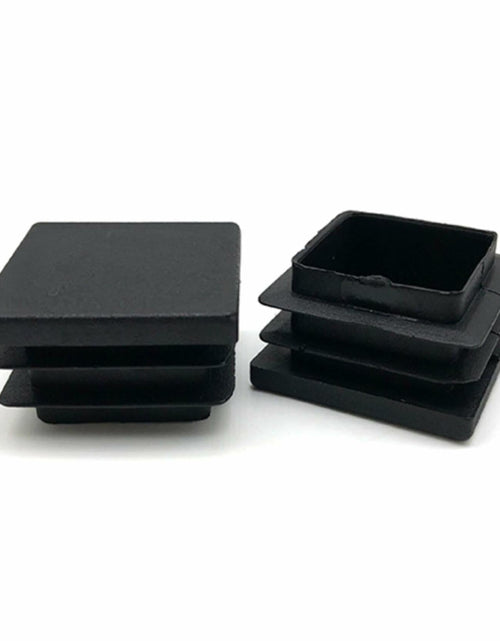 Load image into Gallery viewer, 8 Pack 1.25" Square Plastic Tubing Plug Black Steel Fence Post End Caps
