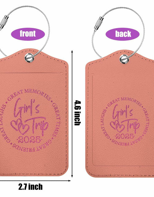 Load image into Gallery viewer, BQXH 2 Pcs Cinnamon Girls Trip Luggage Tags Glitter Name ID Labels 2025
