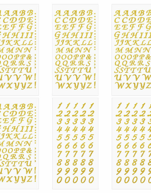 Load image into Gallery viewer, PPhtony 6 Sheets Glitter Alphabet Number Stickers Self-Adhesive Silver
