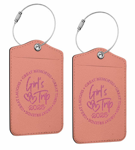 BQXH 2 Pcs Cinnamon Girls Trip Luggage Tags Glitter Name ID Labels 2025