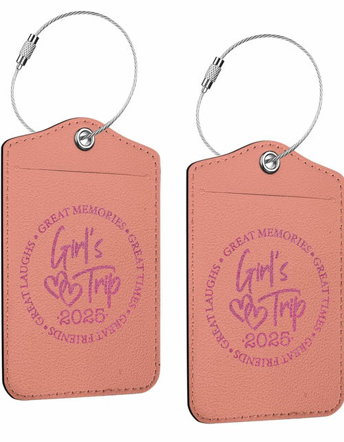 Load image into Gallery viewer, BQXH 2 Pcs Cinnamon Girls Trip Luggage Tags Glitter Name ID Labels 2025
