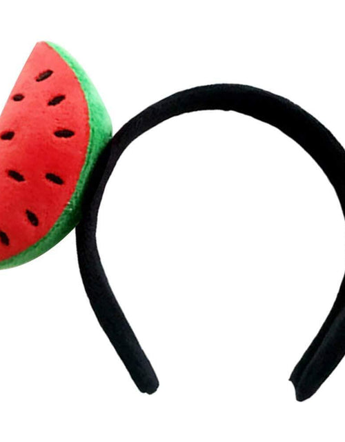 Load image into Gallery viewer, Sluswallow Watermelon Strawberry Plush Hairband Headband Red Cloth Accessory
