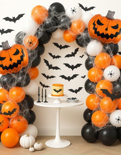 Load image into Gallery viewer, Arrowbash Halloween Balloon Garland Arch Kit Orange Black White 5-18 Inch
