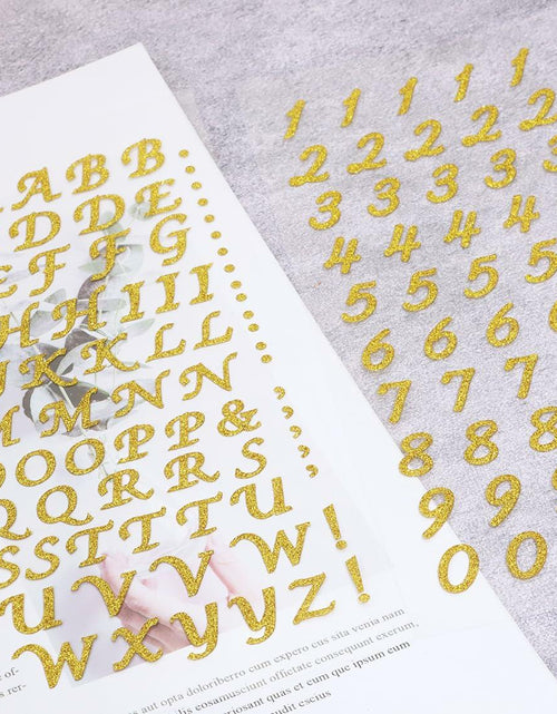 Load image into Gallery viewer, PPhtony 6 Sheets Glitter Alphabet Number Stickers Self-Adhesive Silver
