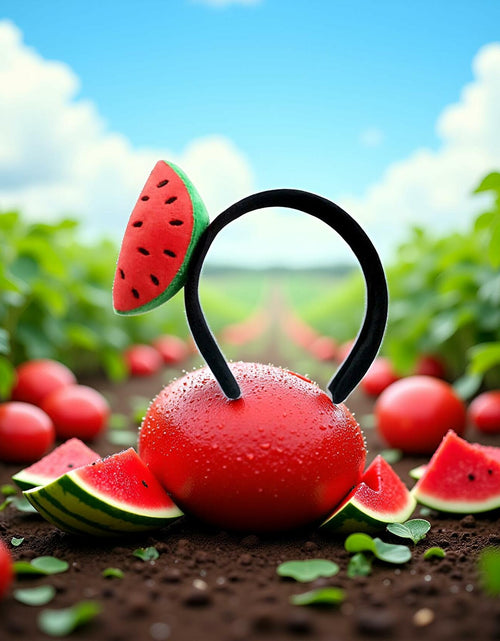Load image into Gallery viewer, Sluswallow Watermelon Strawberry Plush Hairband Headband Red Cloth Accessory
