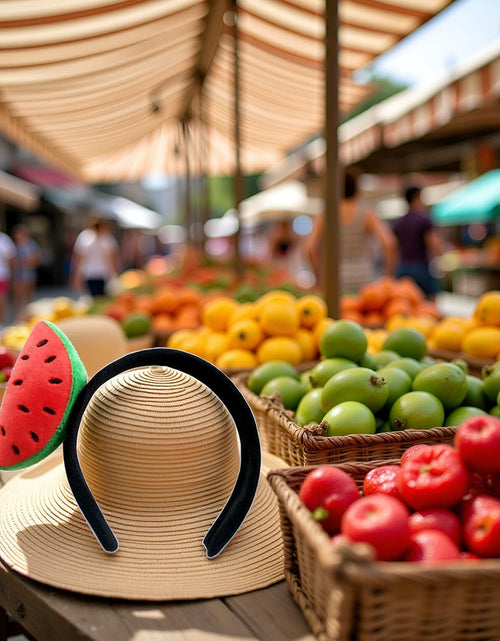 Load image into Gallery viewer, Sluswallow Watermelon Strawberry Plush Hairband Headband Red Cloth Accessory

