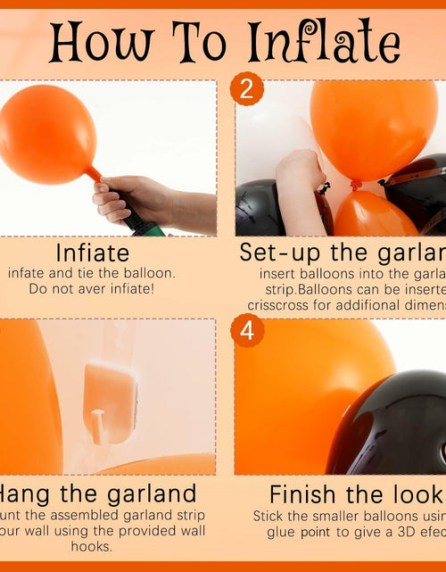 Load image into Gallery viewer, Arrowbash Halloween Balloon Garland Arch Kit Orange Black White 5-18 Inch

