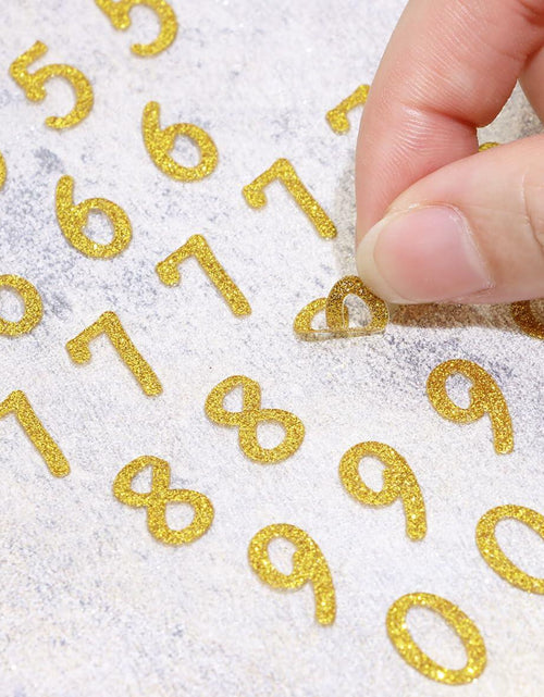 Load image into Gallery viewer, PPhtony 6 Sheets Glitter Alphabet Number Stickers Self-Adhesive Silver
