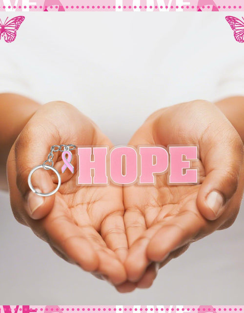 Load image into Gallery viewer, Nosiny 24 Pcs Pink Breast Cancer Awareness Acrylic Keychains 4.13x1.42in
