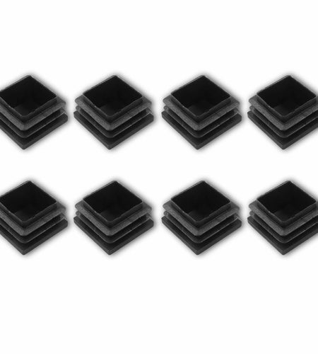 8 Pack 1.25" Square Plastic Tubing Plug Black Steel Fence Post End Caps