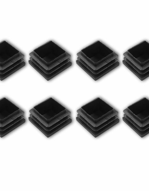Load image into Gallery viewer, 8 Pack 1.25" Square Plastic Tubing Plug Black Steel Fence Post End Caps
