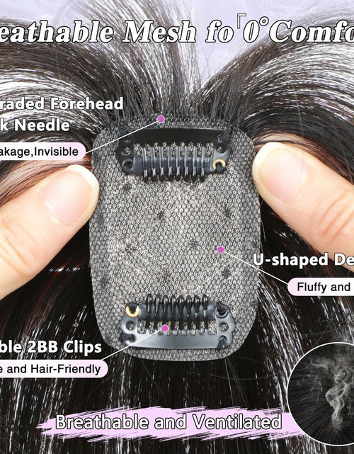 Load image into Gallery viewer, BUPPLER 360° 3D Hair Topper with Bangs for Thinning Hair 4x6 Brown Black-1B

