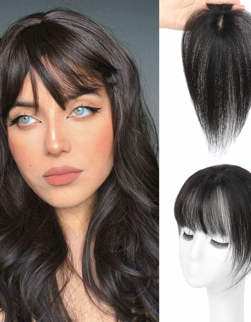 Load image into Gallery viewer, BUPPLER 360° 3D Hair Topper with Bangs for Thinning Hair 4x6 Brown Black-1B
