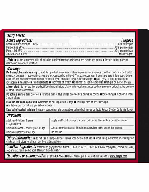Load image into Gallery viewer, Orajel 4X Severe Toothache &amp; Gum Pain Cream Tube 0.33oz
