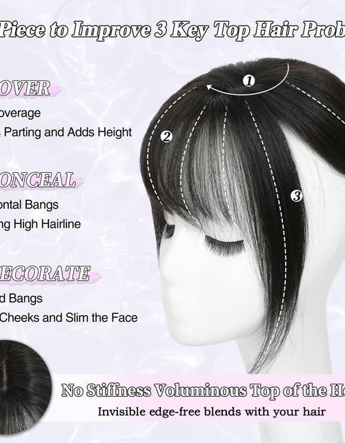Load image into Gallery viewer, BUPPLER 360° 3D Hair Topper with Bangs for Thinning Hair 4x6 Brown Black-1B
