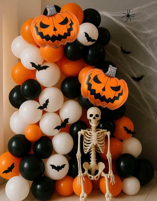Load image into Gallery viewer, Arrowbash Halloween Balloon Garland Arch Kit Orange Black White 5-18 Inch
